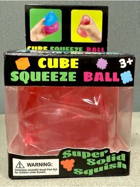 Cube Squeeze Ball | Pink | Super Solid Squish NIB
